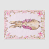 Peter der Rabbit Pink Jacke Blumenrahmen Seidenpapier (Vorderseite)