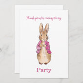 Peter der Rabbit Pink Jacke Danke Einladung (Vorne/Hinten)