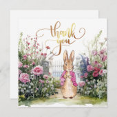 Peter der Rabbit Pink Jacket Garden Dankeskarte (Vorne/Hinten)
