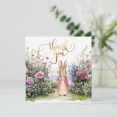 Peter der Rabbit Pink Jacket Garden Dankeskarte (Stehend Vorderseite)