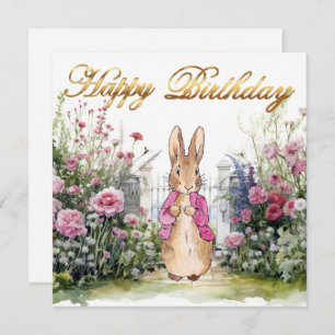 Peter der Rabbit Pink Jacket Garden Glücklichen Ge Karte
