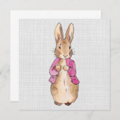 Peter der Rabbit Pink Jacket Gray Linen Dankeskarte (Vorne/Hinten)