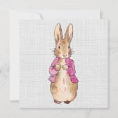 Peter der Rabbit Pink Jacket Gray Linen Dankeskarte (Vorderseite)