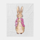 Peter der Rabbit Pink Jacket Gray Linen Fleecedecke (Vorderseite)