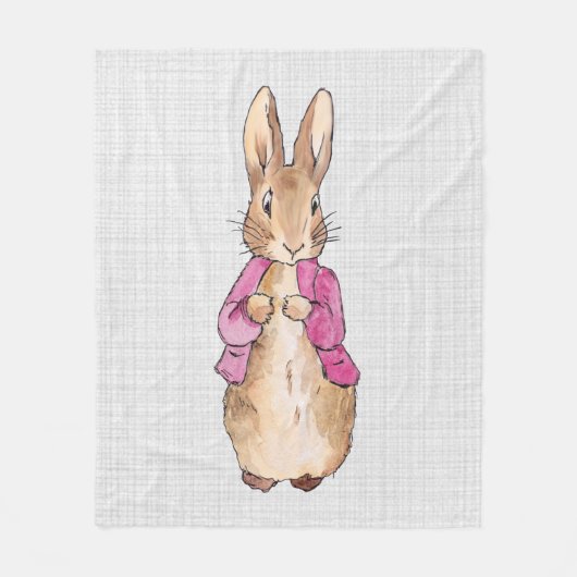 Peter der Rabbit Pink Jacket Gray Linen Fleecedecke (Vorderseite)