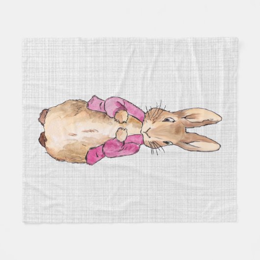 Peter der Rabbit Pink Jacket Gray Linen Fleecedecke (Vorderseite (Horizontal))