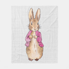 Peter der Rabbit Pink Jacket Gray Linen Fleecedecke