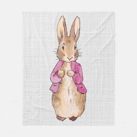 Peter der Rabbit Pink Jacket Gray Linen Fleecedecke (Vorderseite)