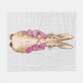 Peter der Rabbit Pink Jacket Gray Linen Fleecedecke (Vorderseite (Horizontal))