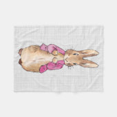 Peter der Rabbit Pink Jacket Gray Linen Fleecedecke (Vorderseite (Horizontal))
