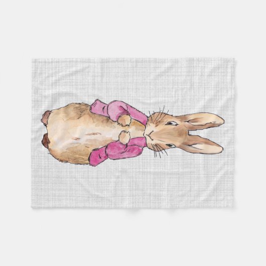 Peter der Rabbit Pink Jacket Gray Linen Fleecedecke (Vorderseite (Horizontal))