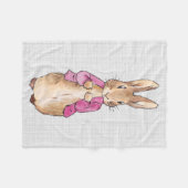 Peter der Rabbit Pink Jacket Gray Linen Fleecedecke (Vorderseite (Horizontal))
