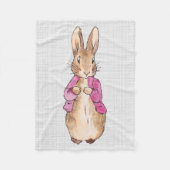 Peter der Rabbit Pink Jacket Gray Linen Fleecedecke (Vorderseite)