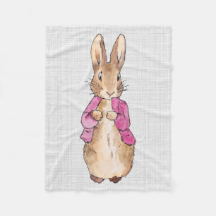 Peter der Rabbit Pink Jacket Gray Linen Fleecedecke
