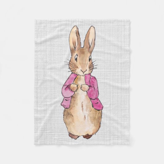 Peter der Rabbit Pink Jacket Gray Linen Fleecedecke (Vorderseite)