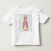 Peter der Rabbit Pink Jacket Gray Linen Kleinkind T-shirt (Vorderseite)
