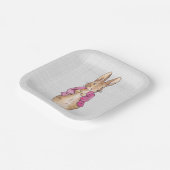 Peter der Rabbit Pink Jacket Gray Linen Pappteller (Gewinkelt)