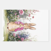 Peter der Rabbit Pink Jacket in seinem Garten Geschenkpapier Set (Vorderseite)