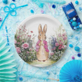 Peter der Rabbit Pink Jacket in seinem Garten Pappteller (Party)