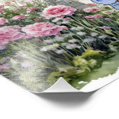 Peter der Rabbit rosa Kaugummi in seinem Garten Fotodruck (Ecke)