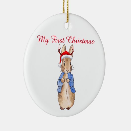 Peter der Rabbit Weihnachts-Hat Erste Weihnachten Keramik Ornament (Rechts)