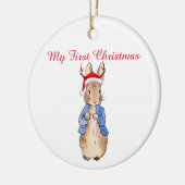 Peter der Rabbit Weihnachts-Hat Erste Weihnachten Keramik Ornament (Links)