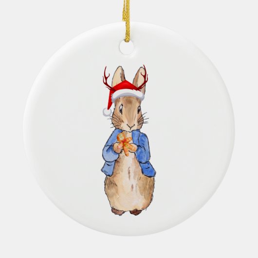 Peter der Rabbit Weihnachts-Hat Erste Weihnachten Keramik Ornament (Hinten)