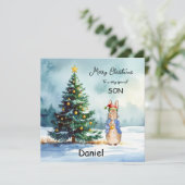 Peter der Rabbit Weihnachtsbaum Feiertagskarte (Stehend Vorderseite)