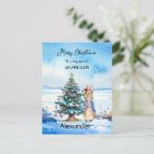 Peter der Rabbit Weihnachtsbaum Feiertagspostkarte (Stehend Vorderseite)