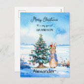 Peter der Rabbit Weihnachtsbaum Feiertagspostkarte (Vorne/Hinten)