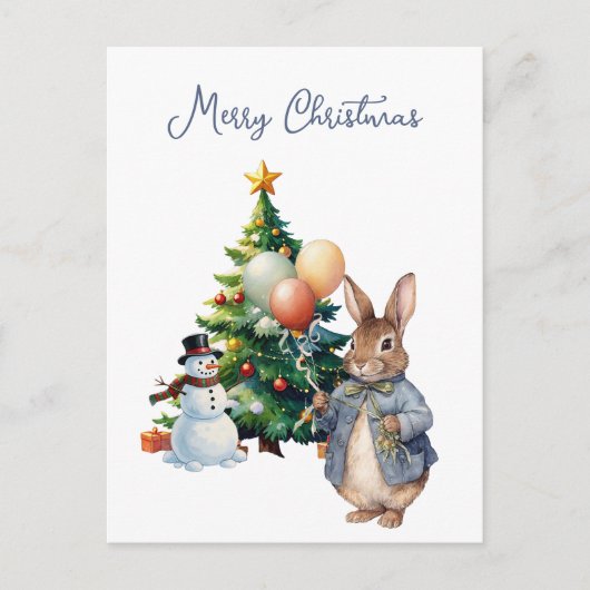 Peter der Rabbit Weihnachtsbaum Feiertagspostkarte (Vorderseite)