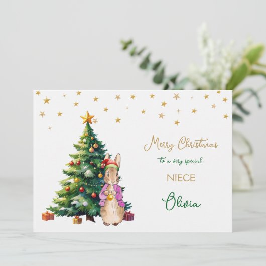 Peter der Rabbit Weihnachtsbaum Frohe Weihnachten (Stehend Vorderseite)