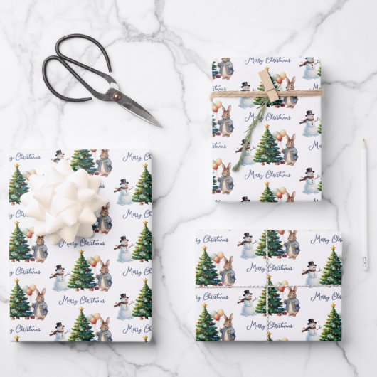 Peter der Rabbit Weihnachtsbaum Geschenkpapier Set (Vorderseite)