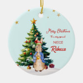 Peter der Rabbit Weihnachtsbaum Keramik Ornament (Vorne)