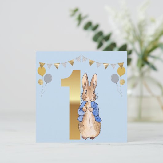 Peter der Rabbit zum ersten Geburtstag (Stehend Vorderseite)