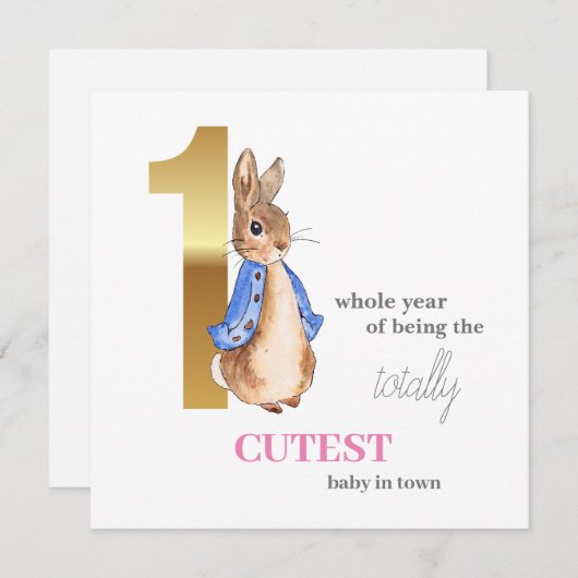 Peter der Rabbit zum ersten Geburtstag (Vorne/Hinten)