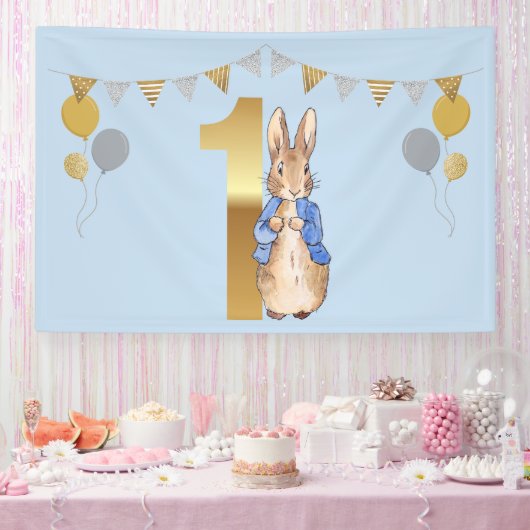 Peter der Rabbit zum ersten Geburtstag Banner (Party)