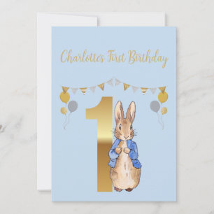 Peter der Rabbit zum ersten Geburtstag Einladung