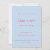 Peter der Rabbit zum ersten Geburtstag Einladung (Rückseite)