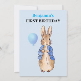 Peter der Rabbit zum ersten Geburtstag Einladung