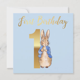 Peter der Rabbit zum ersten Geburtstag Einladung