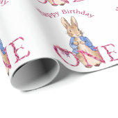 Peter der Rabbit zum ersten Geburtstag Geschenkpapier (Rolleneckpunkt)