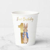 Peter der Rabbit zum ersten Geburtstag Pappbecher (Rückseite)