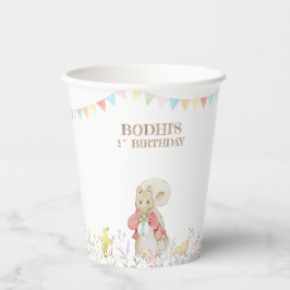 Peter der Rabbit zum ersten Geburtstag Pappbecher