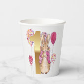 Peter der Rabbit zum ersten Geburtstag Pappbecher (Rückseite)