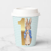 Peter der Rabbit zum ersten Geburtstag Pappbecher (Rückseite)