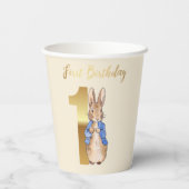 Peter der Rabbit zum ersten Geburtstag Pappbecher (Rückseite)