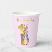 Peter der Rabbit zum ersten Geburtstag Pappbecher (Vorderseite)