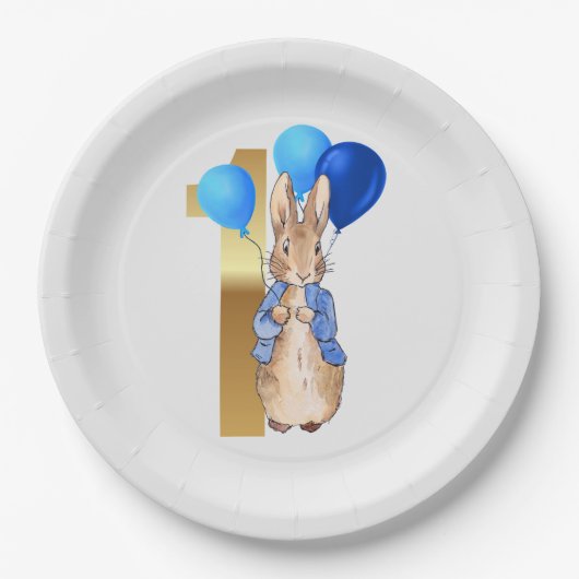 Peter der Rabbit zum ersten Geburtstag Pappteller (Vorderseite)