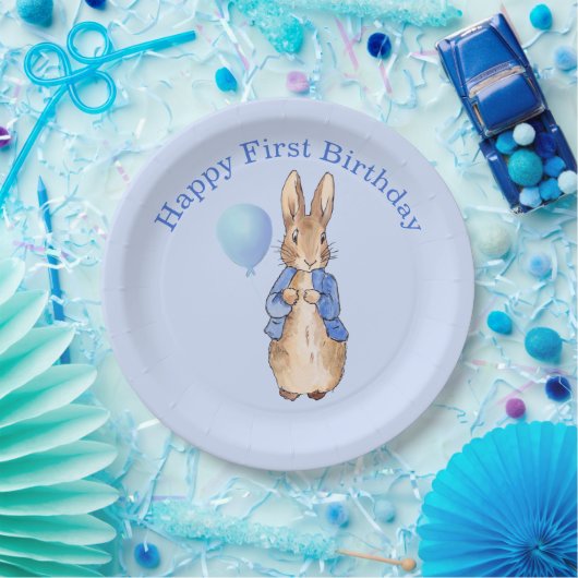 Peter der Rabbit zum ersten Geburtstag Pappteller (Party)